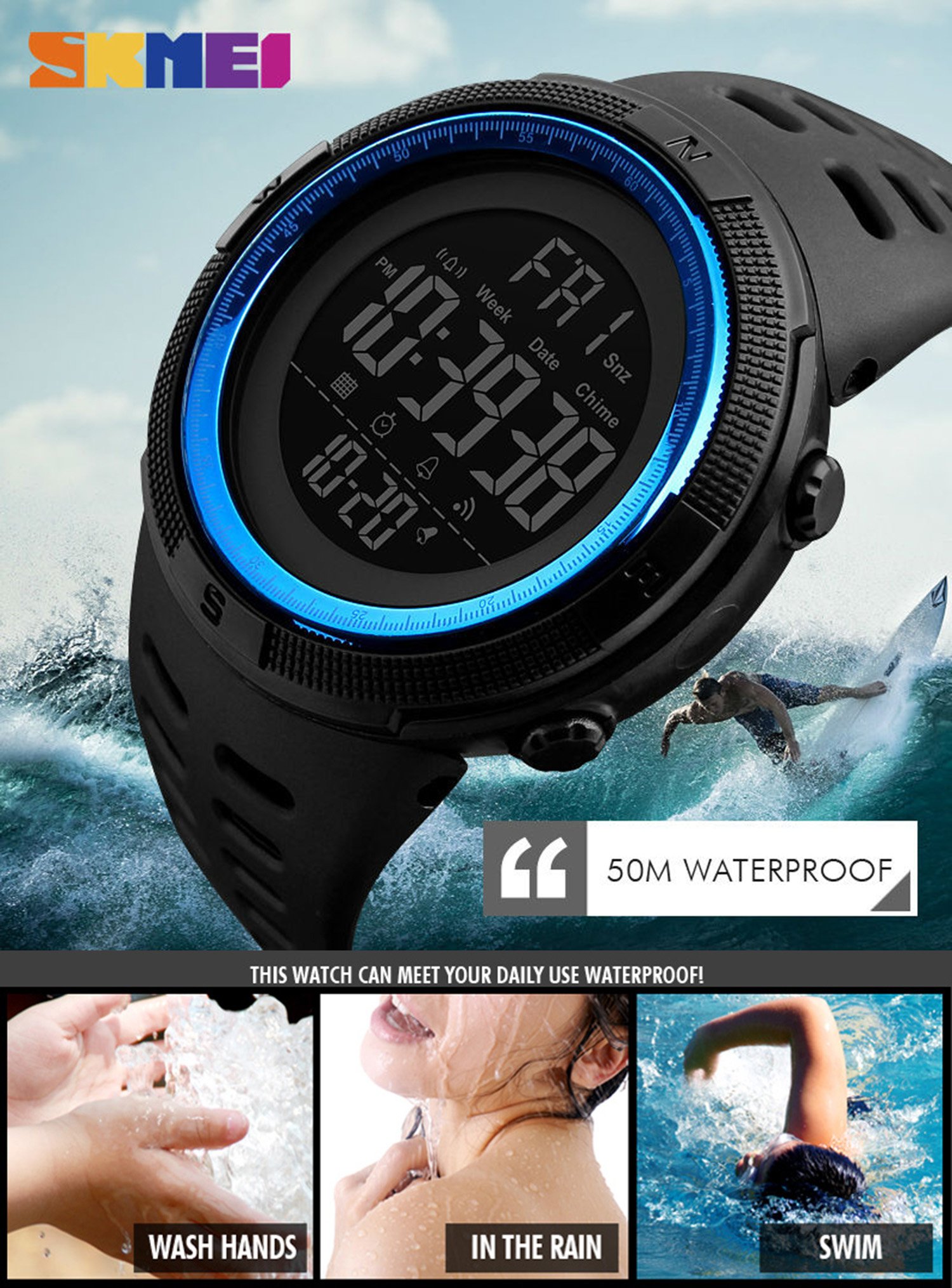 Foto 6 | Venta Internacional - Reloj Deportivo Fanmis Para Hombre, Digital, Led, Militar, 50 M, Resistente Al Agua