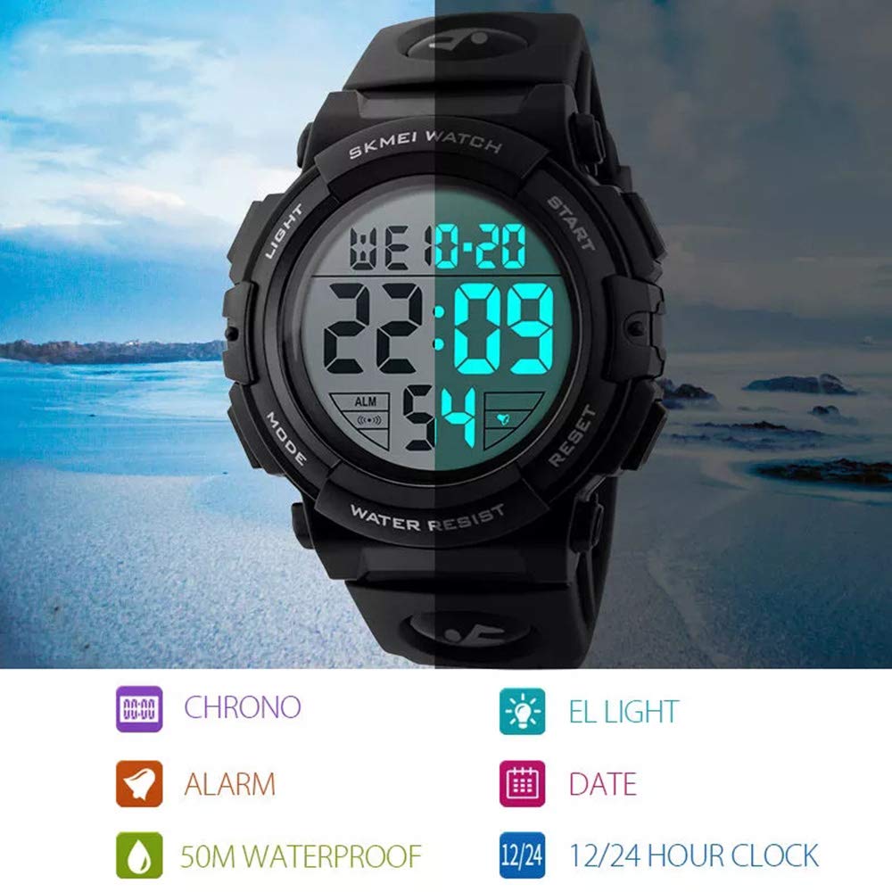 Foto 5 pulgar | Venta Internacional - Reloj Fanmis Big Face Digital Sports Para Hombre, 50 M, Resistente Al Agua