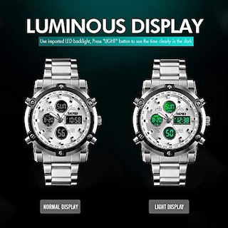 Foto 3 | Venta Internacional - Reloj Bozlun Con Doble Pantalla Analógica Y Digital Para Hombre Con Alarma