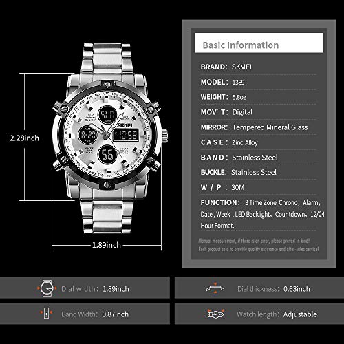 Foto 5 pulgar | Venta Internacional - Reloj Bozlun Con Doble Pantalla Analógica Y Digital Para Hombre Con Alarma