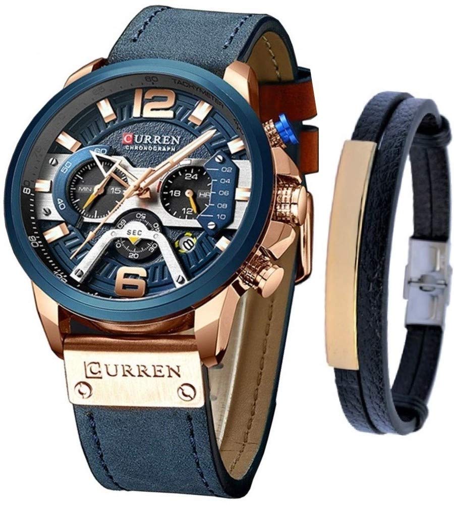 Venta Internacional - Reloj Curren Cronógrafo De Piel De Cuarzo Para Hombre $688