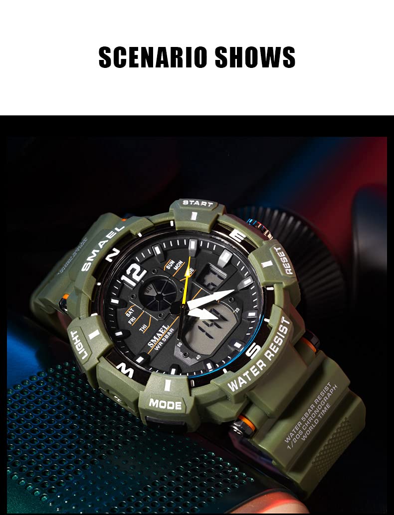 Foto 8 pulgar | Venta Internacional - Reloj Smael Samel 8045 Militar Para Hombre, Impermeable, 50 M