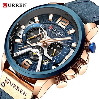 Foto 2 | Venta Internacional - Reloj Curren Fashion, Cronógrafo De Lujo De Piel, Resistente Al Agua