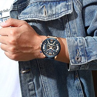 Foto 5 | Venta Internacional - Reloj Curren Fashion, Cronógrafo De Lujo De Piel, Resistente Al Agua