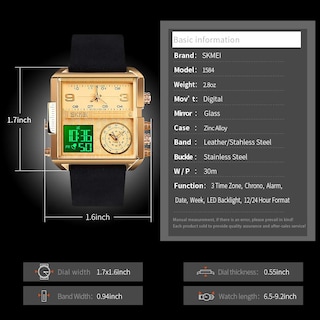 Foto 3 | Venta Internacional - Reloj Bozlun Cronógrafo Digital Analógico De Cuarzo Con Alarma De 3 Tiempos Para Hombre