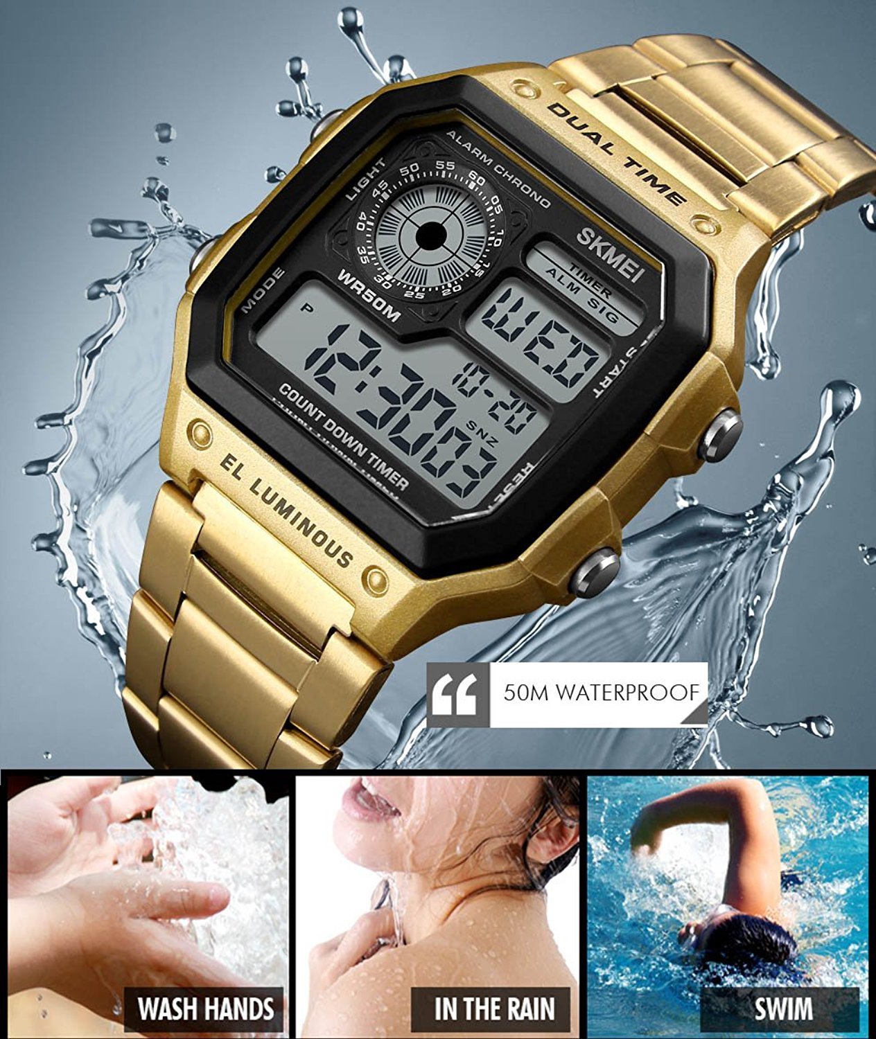 Foto 5 pulgar | Venta Internacional - Funda Cuadrada Watch Carlien Fashion Para Hombre, Deportes Al Aire Libre