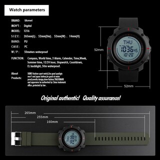 Foto 7 | Venta Internacional - Reloj Deportivo Skmei Compass 50 M Impermeable Para Hombre Negro