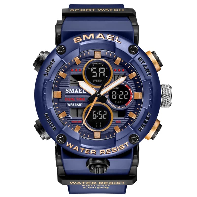 Venta Internacional - Reloj Smael Para Hombre, Deportivo Militar, Resistente Al Agua, 50 M, Con Led