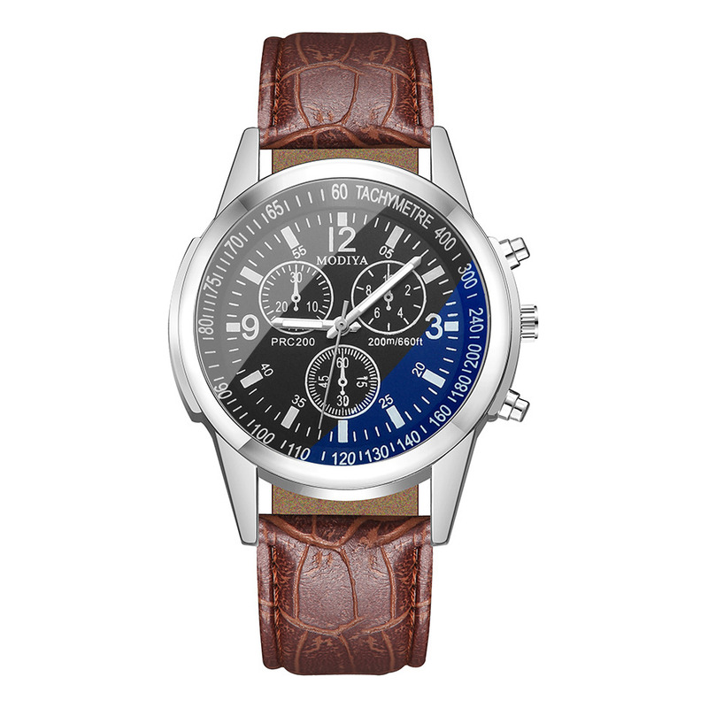 Venta Internacional - Reloj Para Hombre Con Cinturón De Cristal Azul De Tres Ojos Chenlong 68