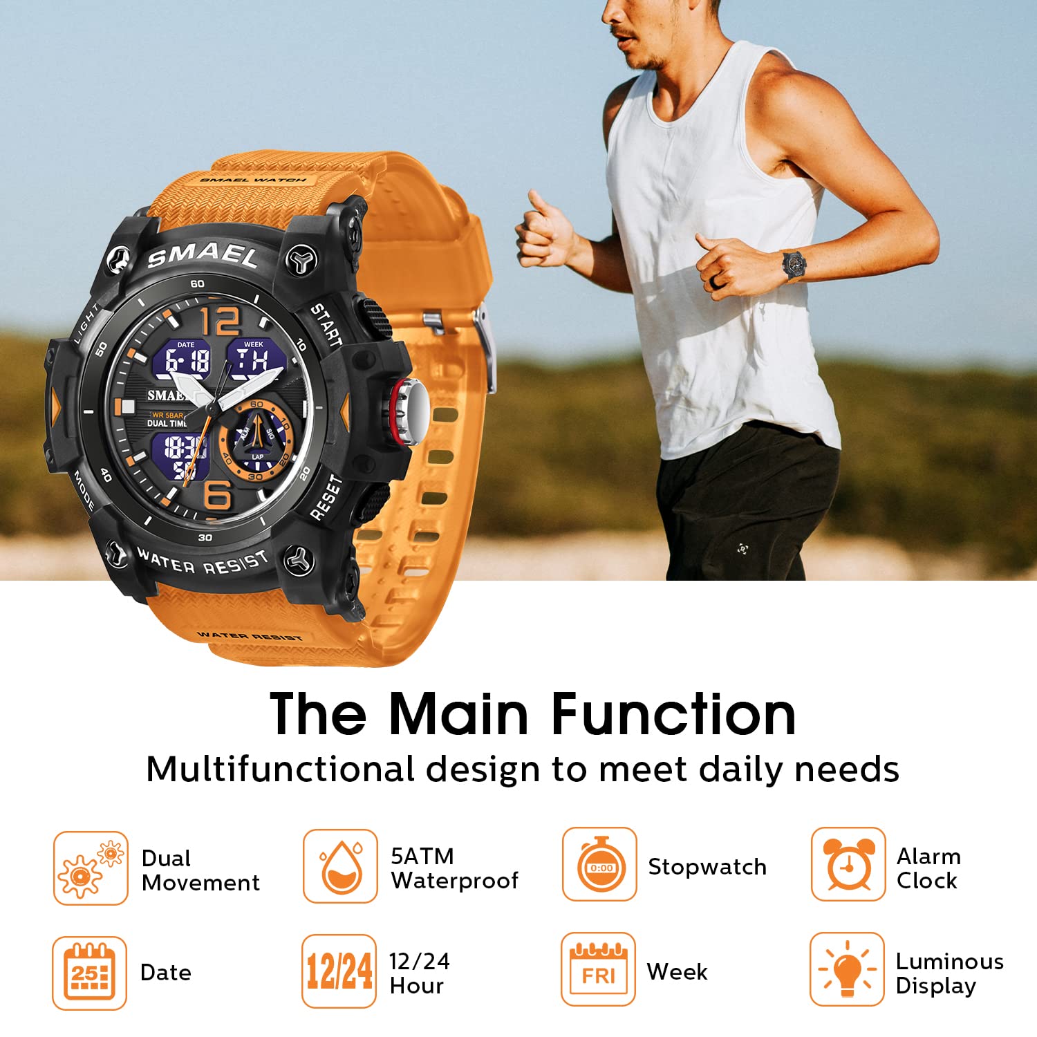 Foto 6 pulgar | Venta Internacional - Reloj Deportivo Digital L Lavaredo Lavaredo Para Hombre, A Prueba De Golpes