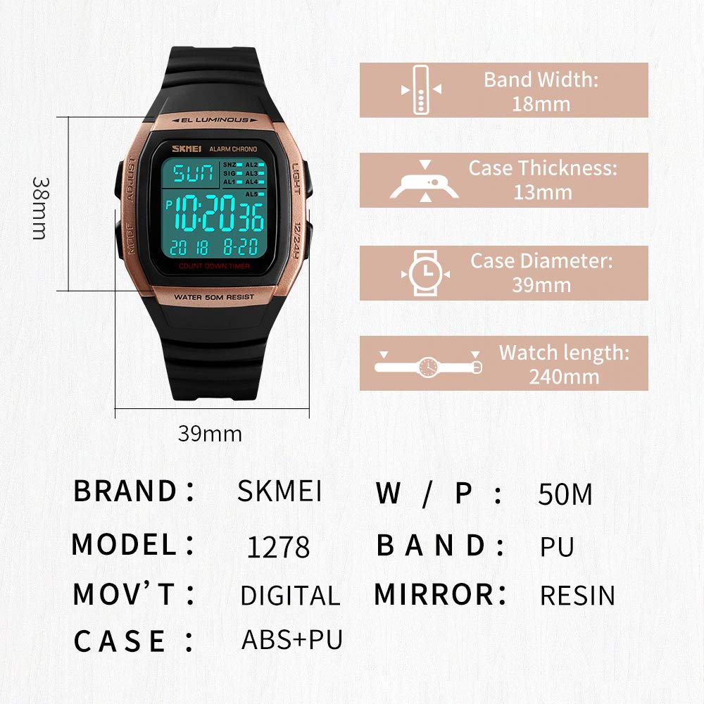 Foto 8 pulgar | Venta Internacional - Reloj De Pulsera Skmei Digital Sports 30 M Resistente Al Agua Para Hombre