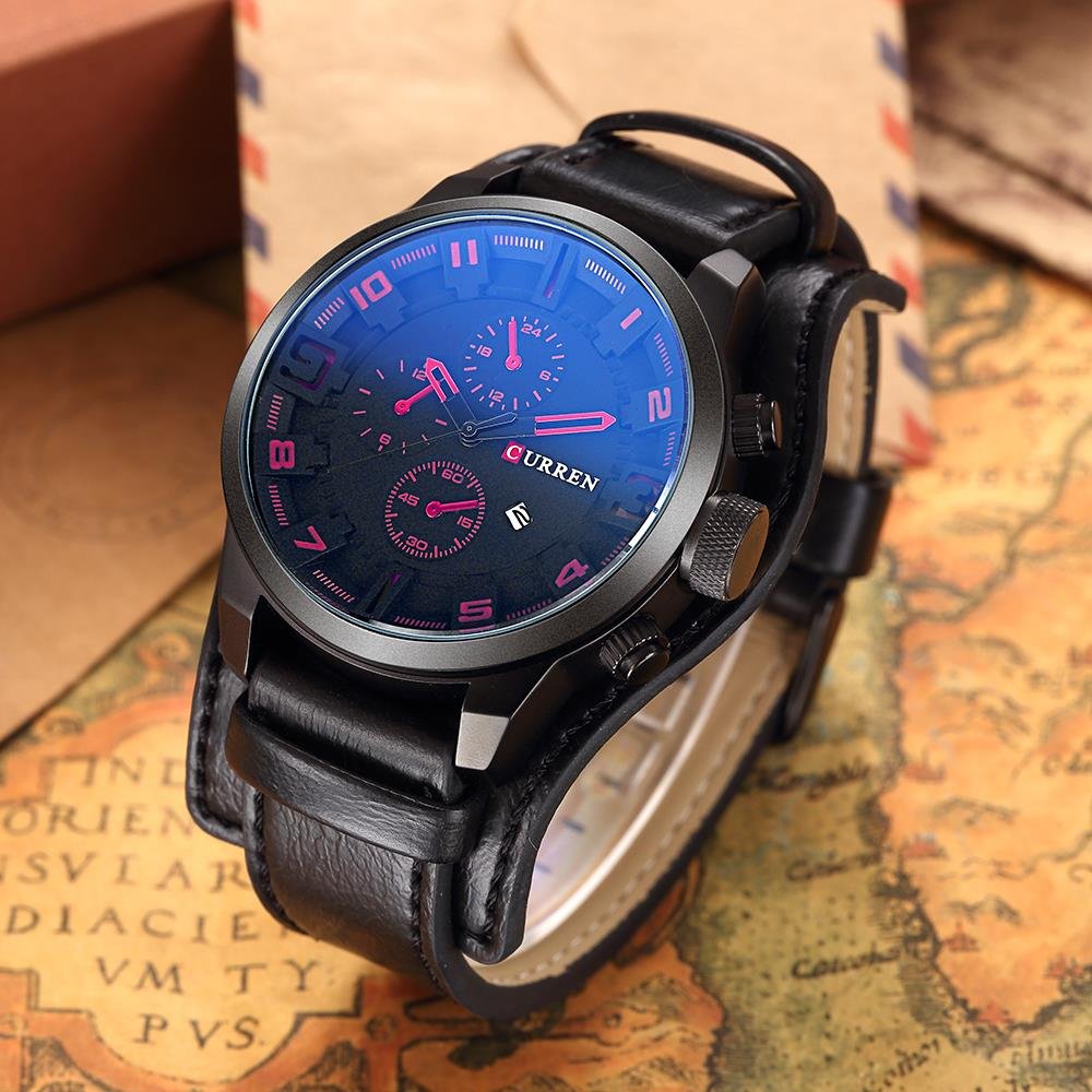 Foto 3 pulgar | Venta Internacional - Correa Deportiva De Piel Impermeable Watch Curren Original Para Hombre