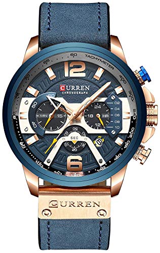 Foto 2 pulgar | Venta Internacional - Correa De Piel Watch Curren Chronograph Para Hombre