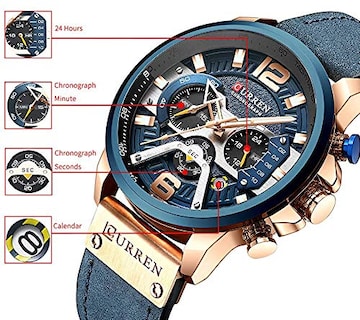 Foto 6 | Venta Internacional - Correa De Piel Watch Curren Chronograph Para Hombre
