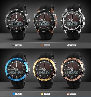 Foto 5 | Venta Internacional - Reloj Bounabay Solar Power Military Dual Time Para Hombre, 5 Atm