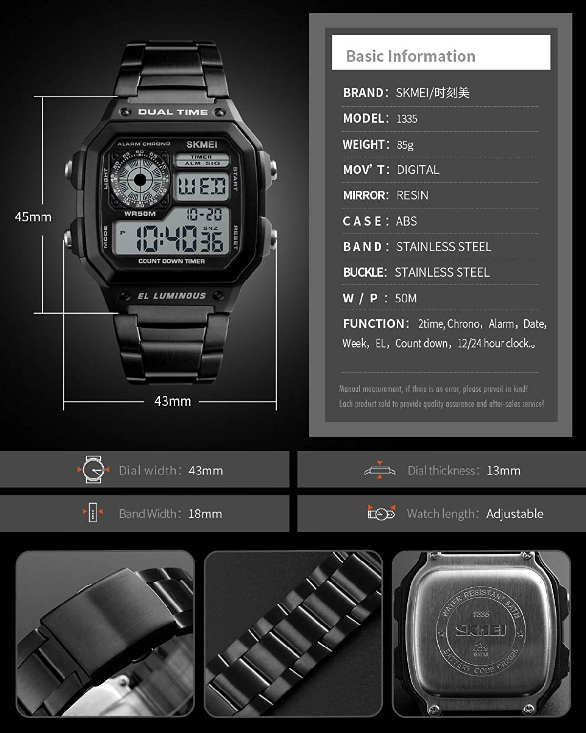 Foto 6 | Venta Internacional - Funda Cuadrada Multifuncional Para Hombre Watch Carlien Fashion