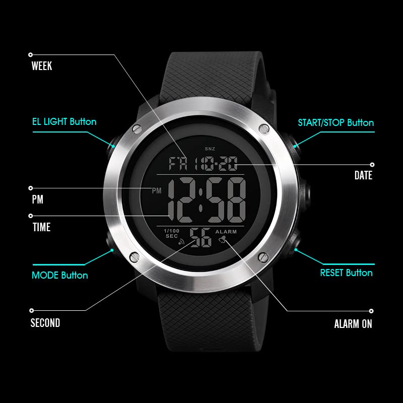 Foto 5 pulgar | Venta Internacional - Reloj Deportivo Digital Skmei Army Con Esfera Negra Para Hombres Y Niños