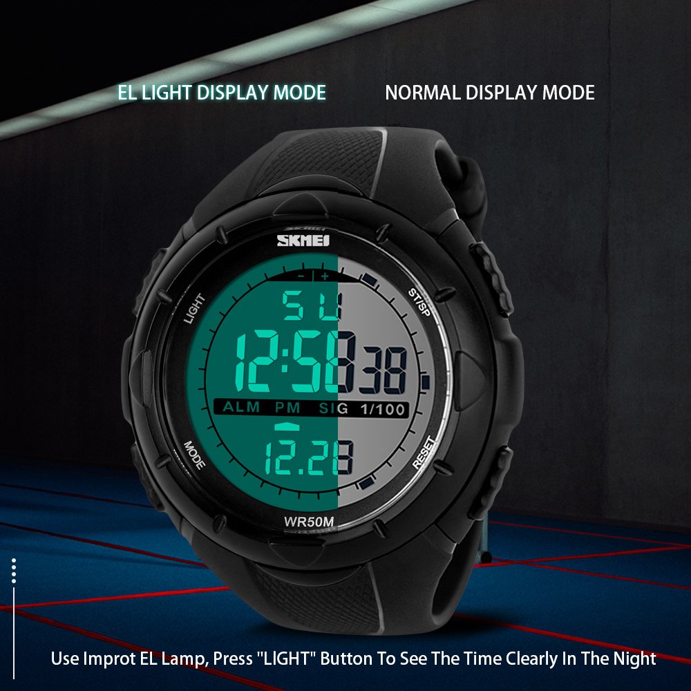 Foto 7 pulgar | Venta Internacional - Reloj Digital Skmei Para Hombre Con Cronógrafo Impermeable, 50 M, Alarma