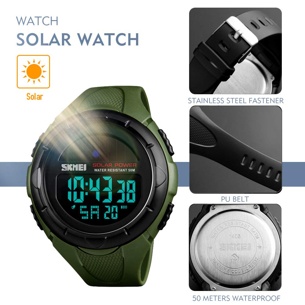 Foto 5 pulgar | Venta Internacional - Reloj Skmei Solar Digital Sports 50 M Resistente Al Agua Para Hombre