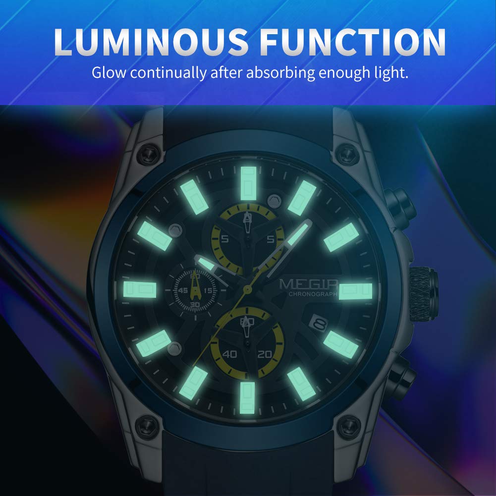 Foto 6 pulgar | Venta Internacional - Reloj Megir Sport Chronograph Quartz Para Hombre Con Luminous