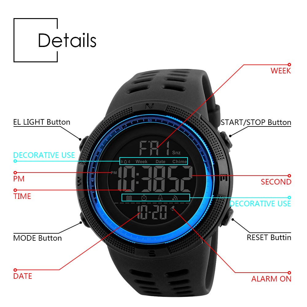 Foto 5 pulgar | Venta Internacional - Reloj Digital Deportivo Skmei 50 M Impermeable Para Hombre