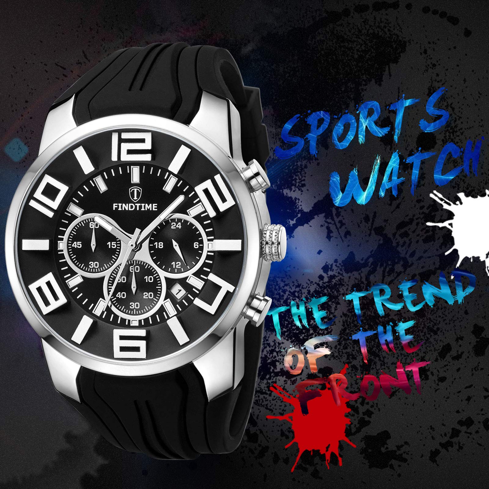 Foto 4 pulgar | Venta Internacional - Reloj Deportivo Findtime Negro Para Hombre Chronograph 3atm Waterpro