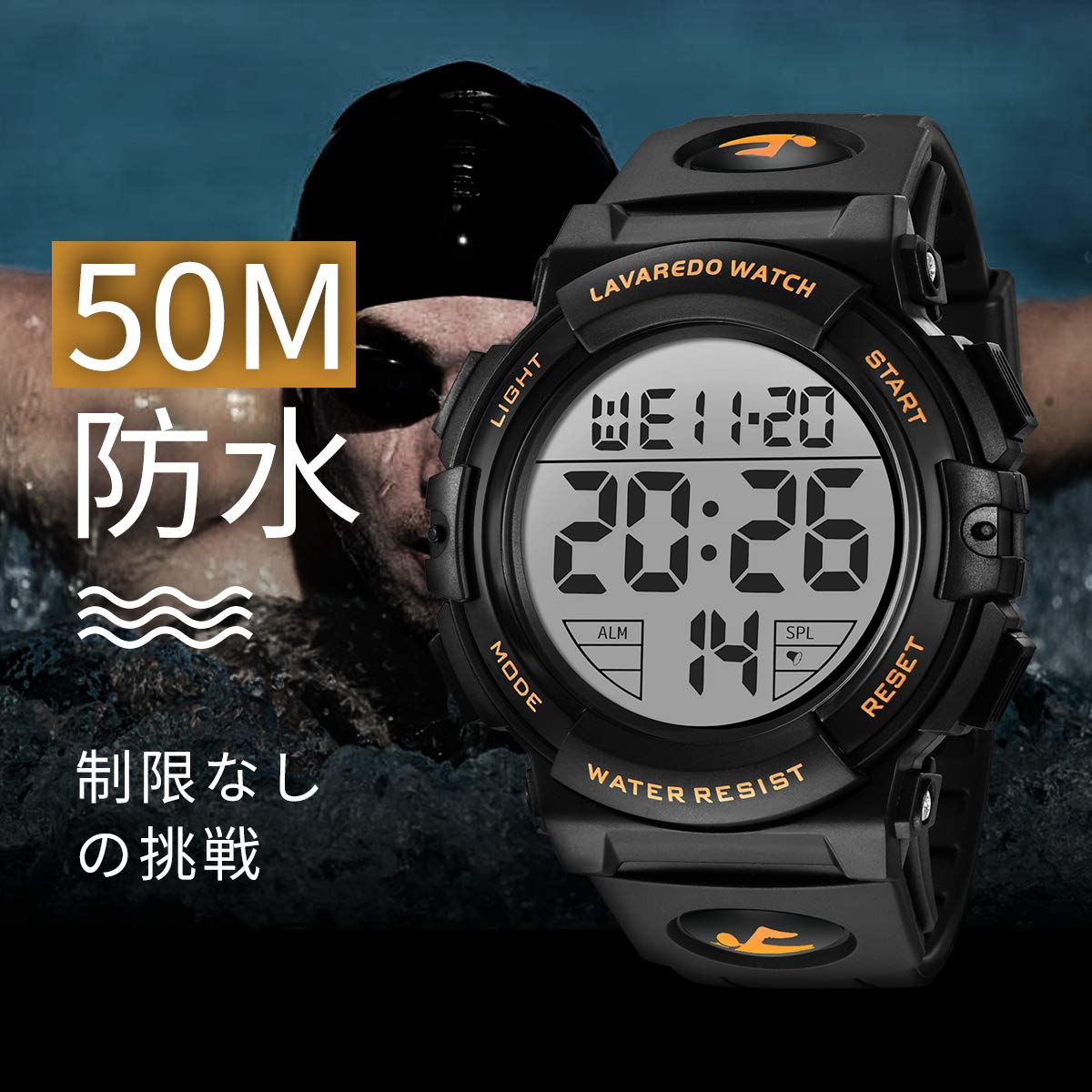 Foto 4 | Venta Internacional - Reloj L Lavaredo Lavaredo Digital Para Hombre, 50 M, Resistente Al Agua