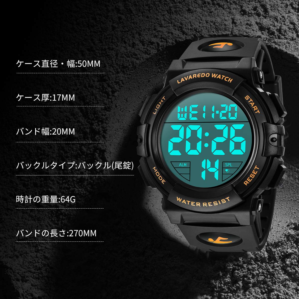 Foto 7 | Venta Internacional - Reloj L Lavaredo Lavaredo Digital Para Hombre, 50 M, Resistente Al Agua