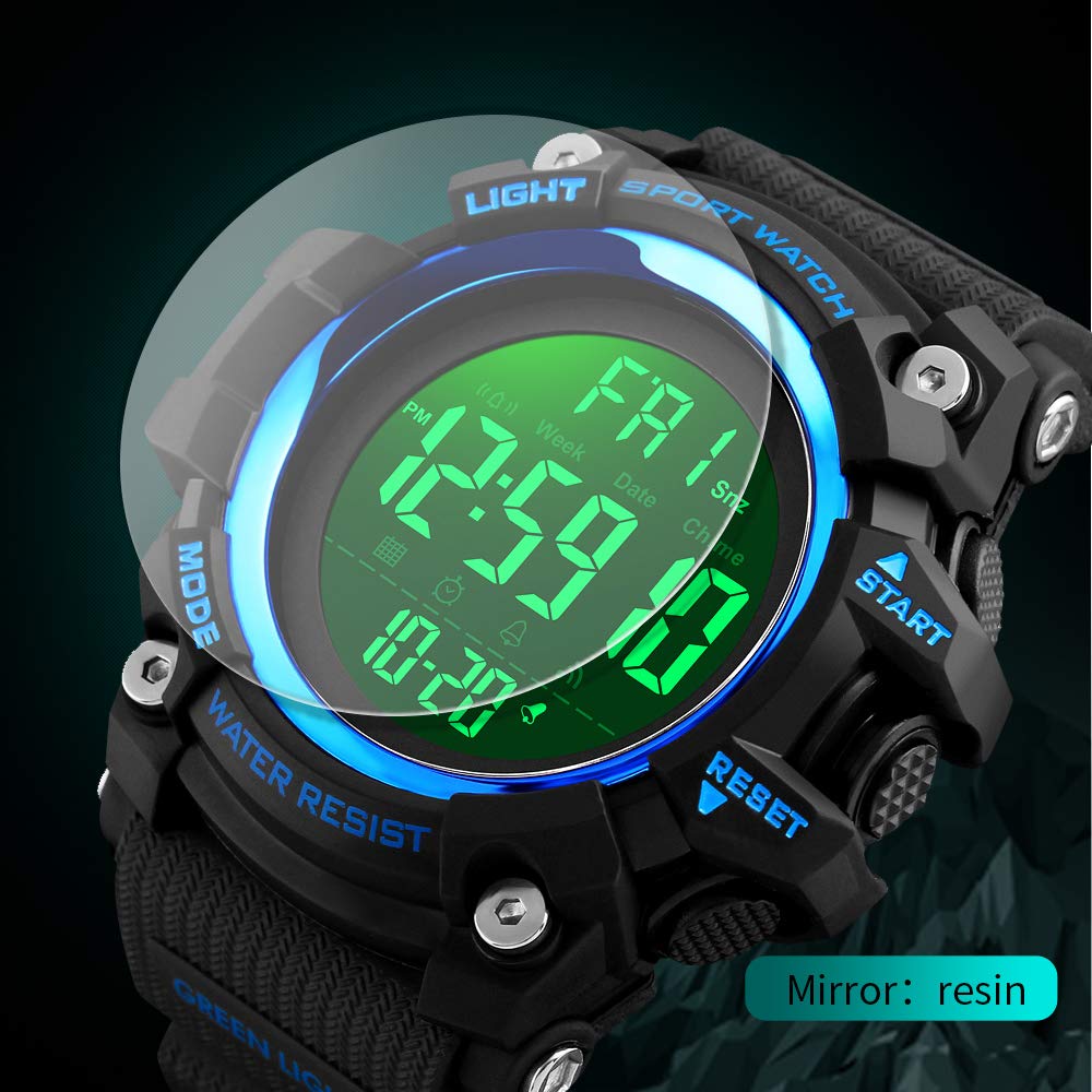 Foto 5 pulgar | Venta Internacional - Reloj Digital Skmei Para Hombre Resistente Al Agua Con Retroiluminación Led Azul