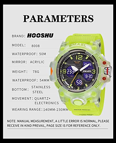 Foto 3 pulgar | Venta Internacional - Reloj Hooshu Para Hombre, Analógico, Con Doble Pantalla, Deportivo, Impermeable, Naranja