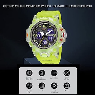 Foto 3 | Venta Internacional - Reloj Hooshu Para Hombre, Analógico, Con Doble Pantalla, Deportivo, Impermeable, Naranja