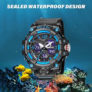 Foto 6 | Venta Internacional - Reloj Hooshu Para Hombre, Analógico, Con Doble Pantalla, Deportivo, Impermeable, Naranja