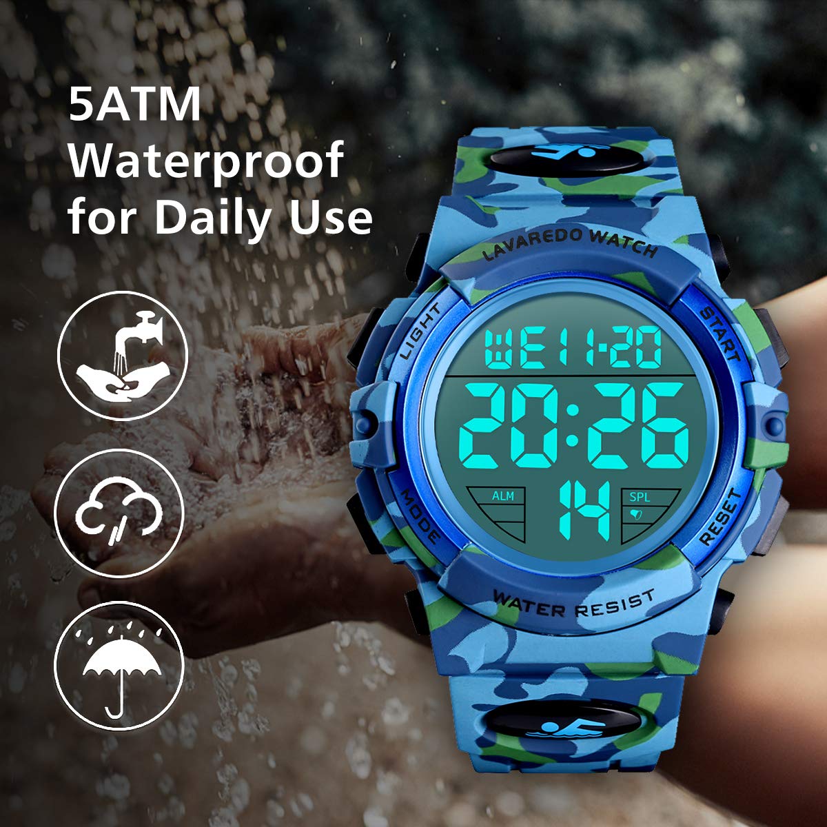 Foto 4 | Venta Internacional - Reloj L Lavaredo Lavaredo Digital Para Hombre, 50 M, Resistente Al Agua