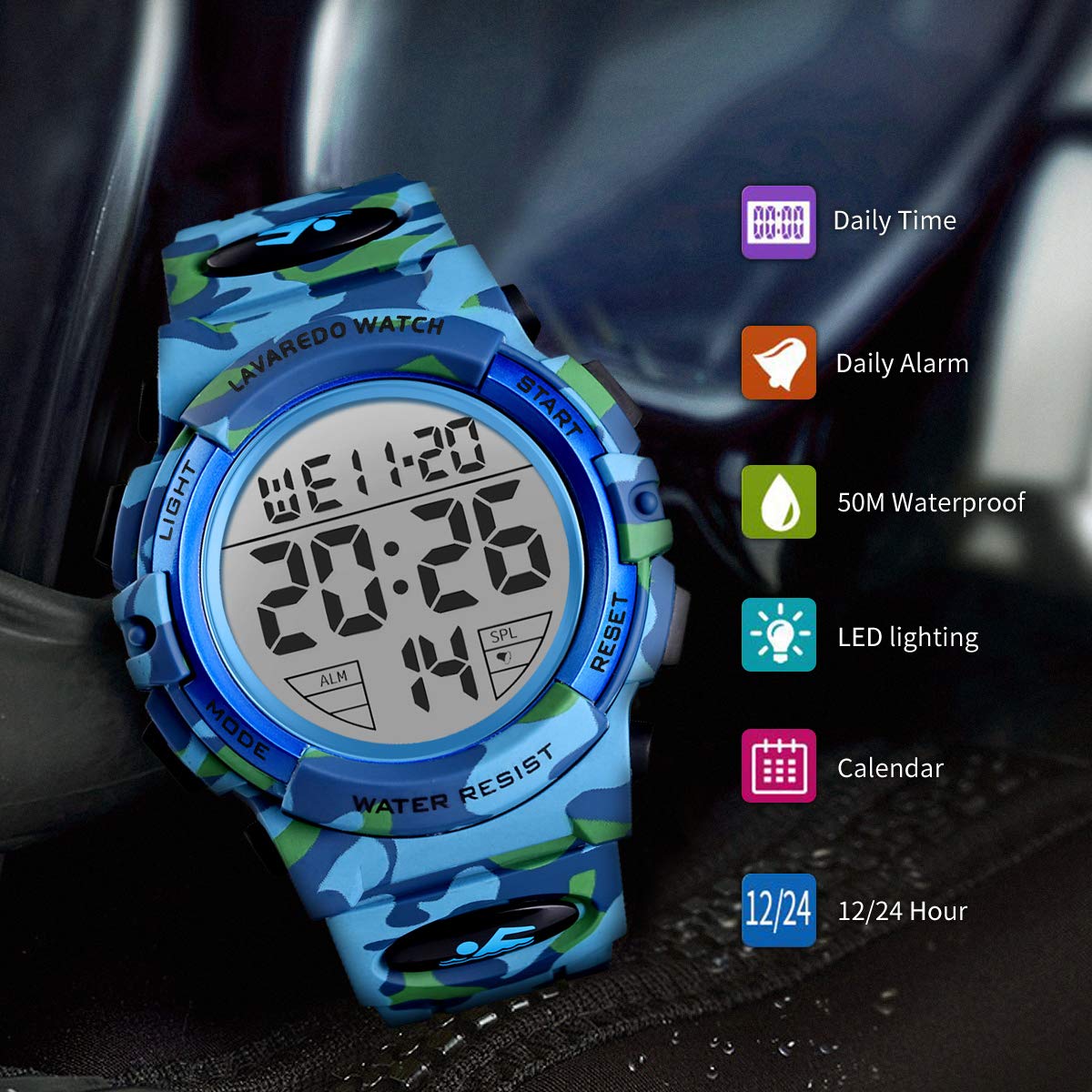 Foto 6 | Venta Internacional - Reloj L Lavaredo Lavaredo Digital Para Hombre, 50 M, Resistente Al Agua