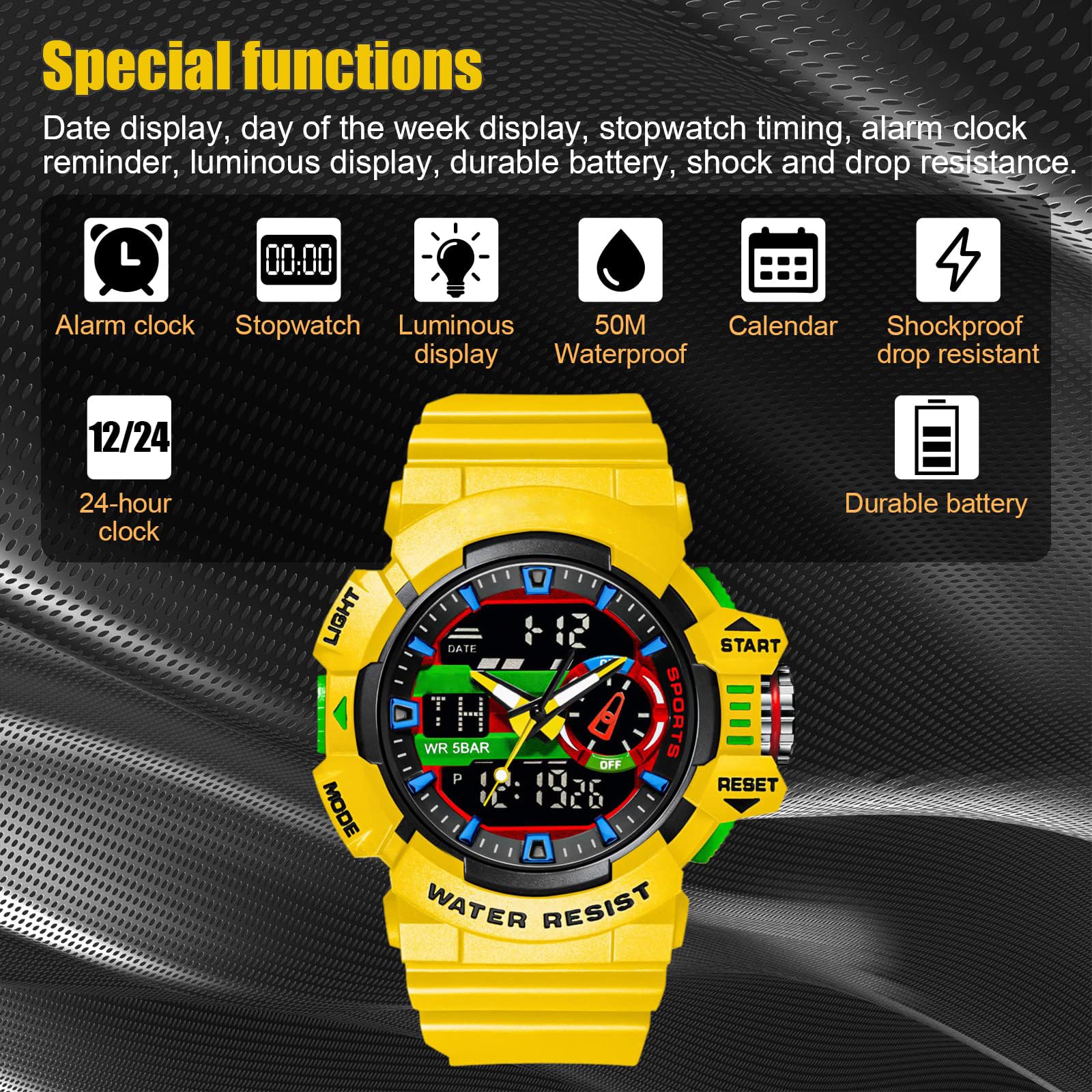 Foto 8 | Venta Internacional - Reloj Gosasa S-shock Sport Para Hombre Resistente Al Agua Hasta 5 Atm