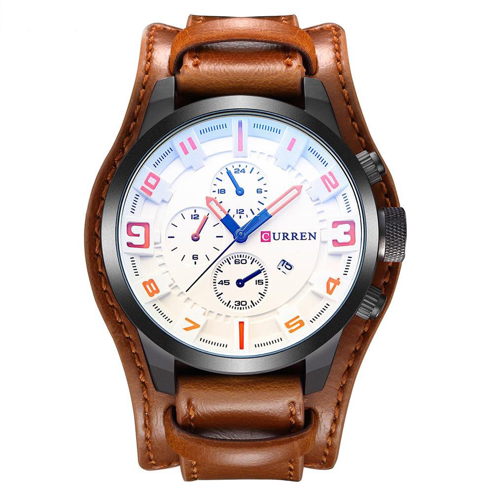 Venta Internacional - Correa De Piel Impermeable Watch Curren 8225 Para Hombre