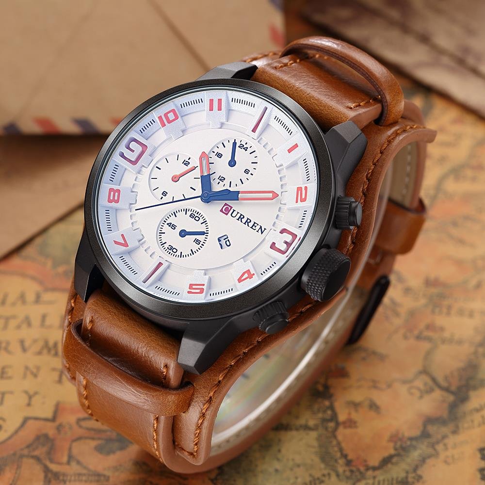 Foto 3 pulgar | Venta Internacional - Correa De Piel Impermeable Watch Curren 8225 Para Hombre