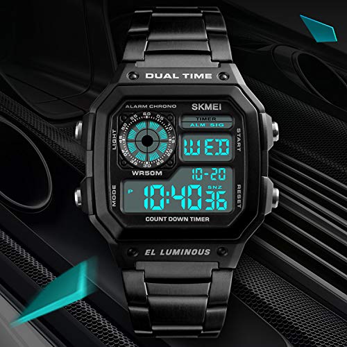 Foto 2 | Venta Internacional - Reloj Bomieux Digital Sport Dual-time Para Hombre, Resistente Al Agua, 30 M