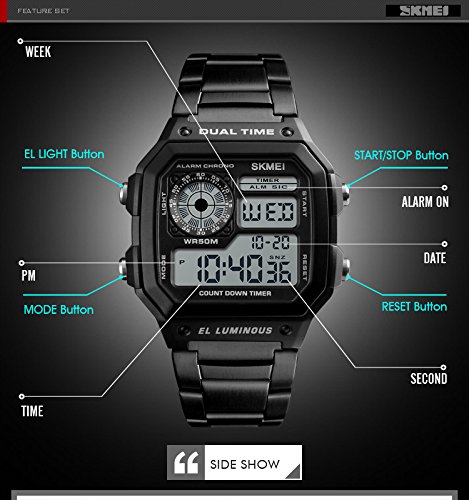 Foto 4 pulgar | Venta Internacional - Reloj Bomieux Digital Sport Dual-time Para Hombre, Resistente Al Agua, 30 M