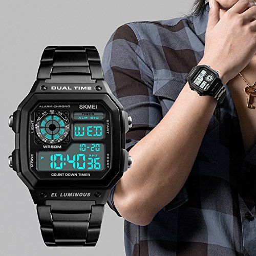 Foto 7 | Venta Internacional - Reloj Bomieux Digital Sport Dual-time Para Hombre, Resistente Al Agua, 30 M