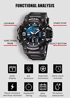 Foto 3 | Venta Internacional - Reloj Hooshu Para Hombre, Deportivo, Exterior, Impermeable, Militar, Gris