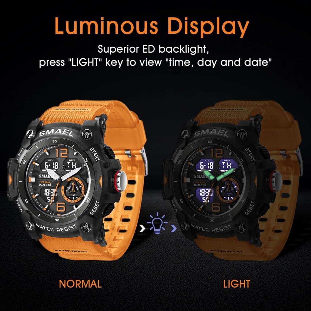 Foto 5 pulgar | Venta Internacional - Reloj Digital Asuán Para Hombre Con Cronómetro, Alarma Y Luz Led