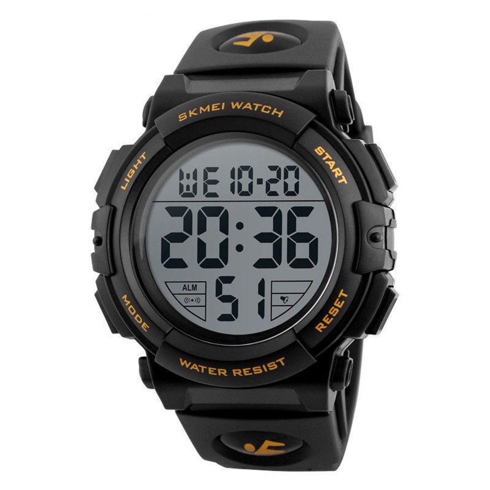 Venta Internacional - Reloj Skmei Con Alarma Led Impermeable Digital Deportiva Para Hombre, Color Dorado