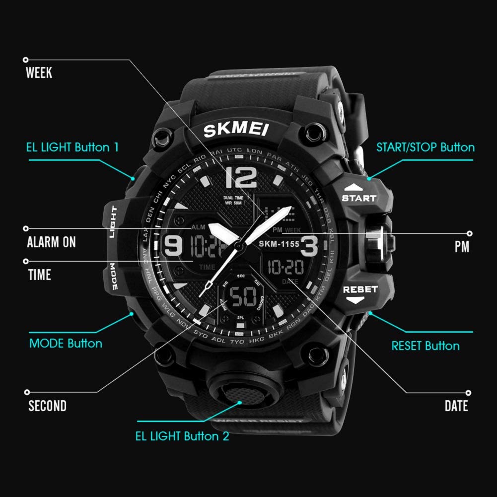 Foto 4 | Venta Internacional - Reloj Strived, Deportivo Militar, Electrónico, Impermeable, Led, Para Hombre