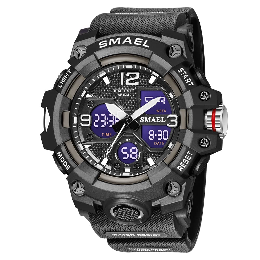 Venta Internacional - Reloj Deportivo Smael 8008 Dual Timezone Led Impermeable Negro