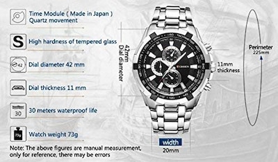 Foto 6 | Venta Internacional - Ropa Casual Watch Curren de Acero Inoxidable con Esfera Analógica para Hombre