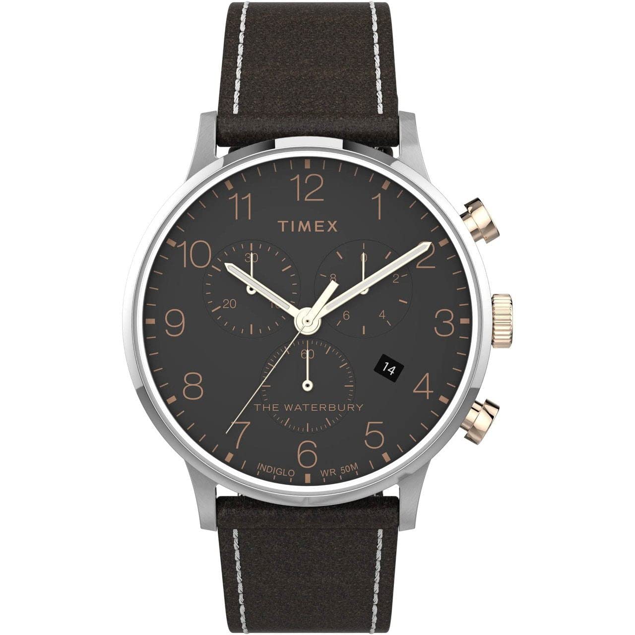 Foto 2 pulgar | Vestido Watch Timex Tw2t71500 Marrón Oscuro/plateado Para Hombre - Venta Internacional.