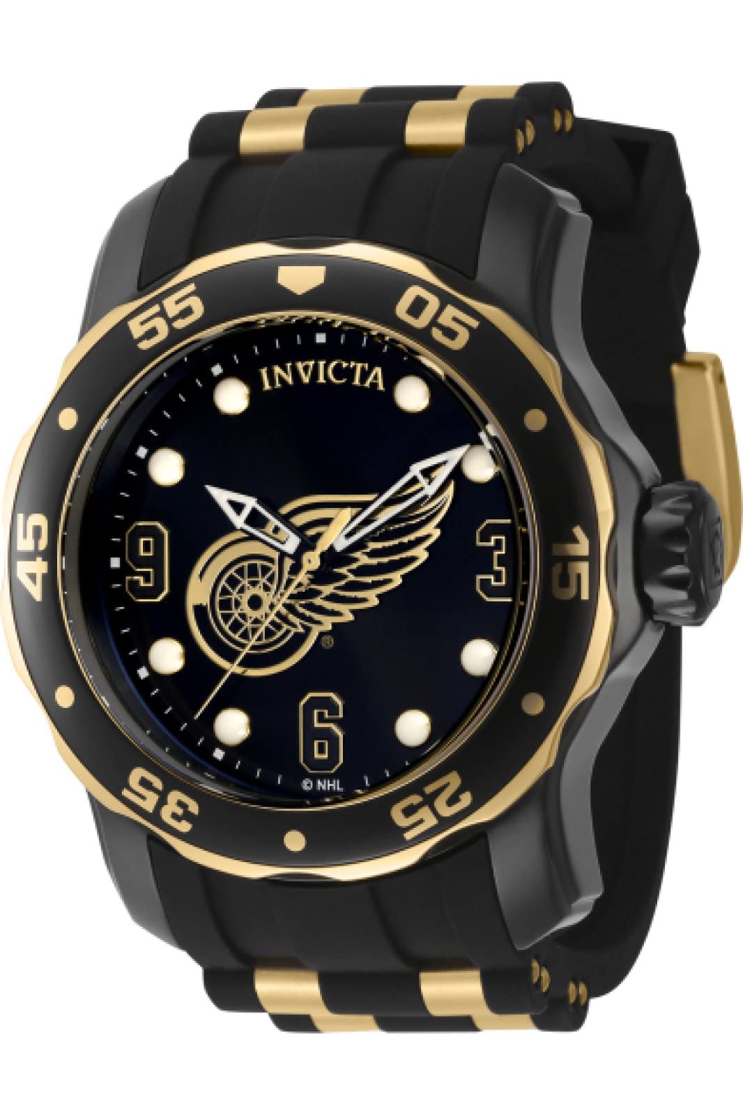 Foto 2 pulgar | Reloj Invicta Nhl Detroit Red Wings Para Hombre Con Esfera Negra De 48 Mm - Venta Internacional.