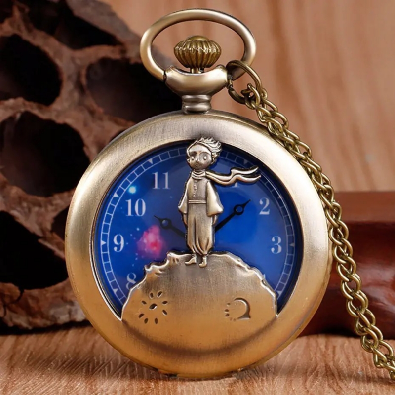 Foto 2 | Reloj De Bolsillo El Principito De Cuarzo De Metal De 4 Cm Con Cadena - Venta Internacional.