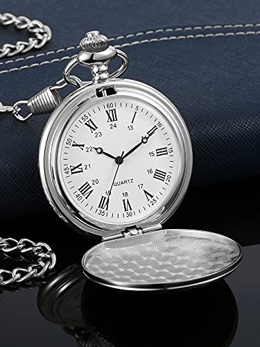 Foto 4 pulgar | Reloj de Bolsillo Pangda Vintage Steel con Cadena para Hombre - Venta Internacional